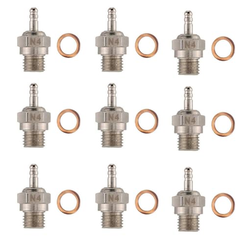 12-Pack N4 Super Duty Long Medium Glow Plugs for Traxxas 3232X, T-Maxx 2.5/2.5R/3.3 Engines – Medium Heat Range