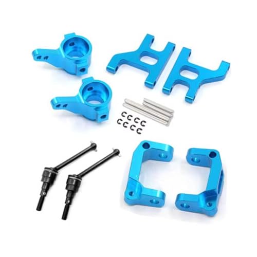 for Tamiya CC01 TA02 TA03 1/10 Aluminum Front for Swing Arm Set with Joint Drive Shaft and Hub Carrier Base C RC Car Parts Rc Car Swing Arm(Blue) - color: Blue