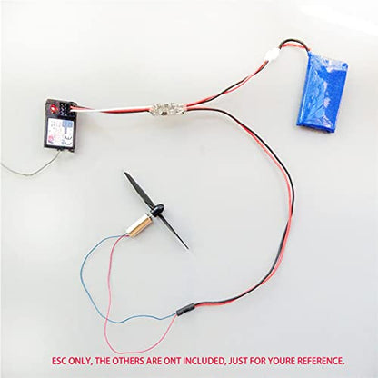 3pcs 1S 4A Brushed ESC 3.6-5.8V for 720/820 Coreless Motor RC | Wide 3.6-5.8V Input – compatible with 1S LiPo batteries and 5V USB power 720/820 hollow cup, N20/N30 coreless motors