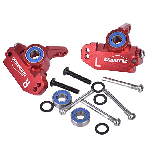 OGRC Caster Block Steering Blocks for Traxxas 2WD Slash/Stampede（Red） | L&R Aluminum Alloy 2WD Caster Block & Steering Blocks for 1/10 Traxxas Slash Stampede Rustler 2WD RC Truck - color: Red