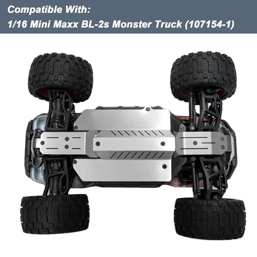Stainless Steel Chassis Guard Skid Plate for Traxxas 1/16 Mini Maxx Monster Truck 107154-1 Upgraded Parts Protective Plate