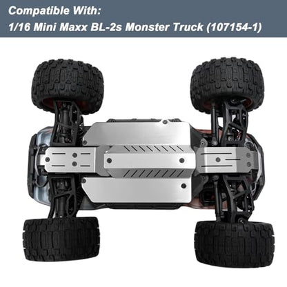 Stainless Steel Chassis Guard Skid Plate for Traxxas 1/16 Mini Maxx Monster Truck 107154-1 Upgraded Parts Protective Plate