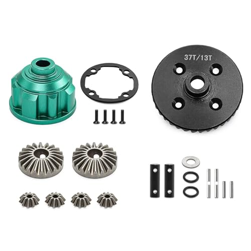 RC Car Toys For Traxxas For Maxx For Slash For UDR For WideMaxx 1/10 1/8 Full Set Front Rear Center Metal Differential 37T 13T Steel Gear(Rear green) - color: Rear green