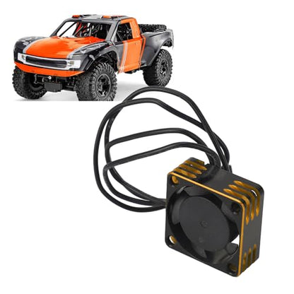 RC Car Motor Cooling Fan for Most RC Model Cars, 25x25mm Aluminum Alloy Lightweight Brushless ESC High Speed Heat Dissipation Fan (Gold)