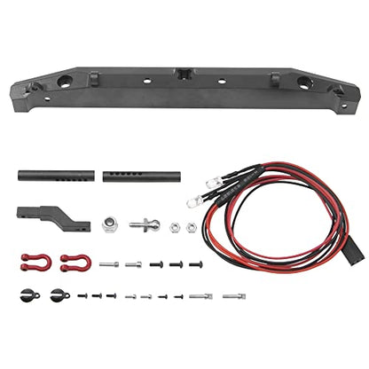 RC Model Metal Car Rear Bumper RC Crawler Car Rear Bumper with Lights Shackles Trailer Hitch Compatible with Traxxas TRX-4 Axial SCX10 90046 90047 SCX10 II 1/10 RC Crawler Car Upgrade Parts
