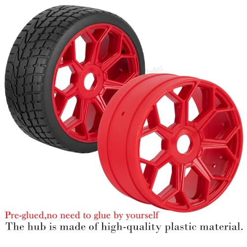 RC Wheels Tires for 1/8 Typhon 6S BLX,1/7 Infraction 6S BLX,Limitless,RC Highway Tires Wheels Soft Tires Truck Tire Highway Tires,Red - color: Red - (Rc Wheels Tires)