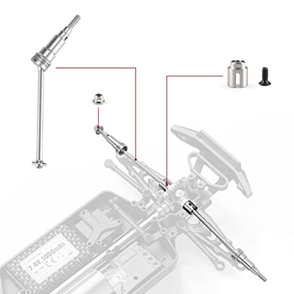 HAIBOXING 1/18 RC Cars Spare Parts Metal Front Universal Shafts & Metal Diff. Cups & Pins & Lock Nut M3 M1884 Apply to 2021 New Version 18859A & 18859 & 18858 & 18868 (M1883 &M1903)