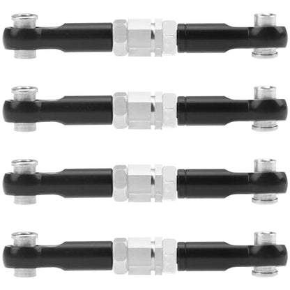 4Pcs ShareGoo Metal Steering Rod Servo Linkages Turnbuckle Compatible with Hyper Go MJX 16207 16208 16209 16210 H16BM H16GT H16DR 1/16 RC Car (Black) - color: Black
