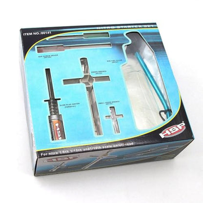 Nitro Starter Glow Plug Igniter for 1:8/1:10/1:16 Nitro Gas Powered RC Car RC Glow Plug Driver/Fuel Tank/Charger/Hex Cross Wrenches Igniter Start Repair Tool Kit