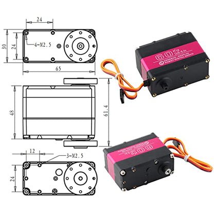 RDS5160 Servo 60 kg RC Digital Servo High Torque Mental Gear 180 270 Degree with U-Shaped Mount Disc for 1/5 RC Car Robotics DIY Projects (180) - size: 60KG 180°