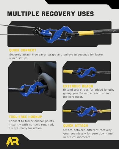3/8" S Tow Hook, G80 Steel Quick Winch Shackle 33,000Lbs Break Strength, Heavy Duty Off-Road Recovery Connect Hook for SUV, Truck, Trailer & Towing Applications, Blue | G80 Steel Heavy Duty Off-Road Recovery Connect Hook for SUV, Truck, Trailer & Towing A
