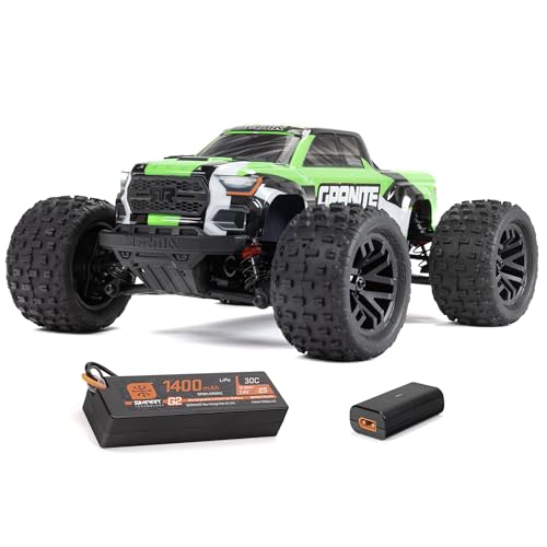 ARRMA 1/18 Granite GROM MEGA 380 Brushed 4X4 Monster Truck RTR, Green | RC Truck, Includes Battery & Charger, ARA2102T3 - color: Green