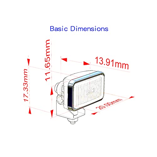 20MM Rectangular Spotlight Retro Simulation Electroplated Reflector Searchlight Headlight for 1:8 1:10 RC Car - color: Pro Transparent Lamp