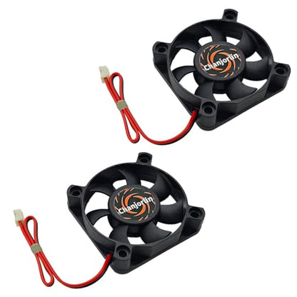 2Pack RC Car Motor Cooling Fan 25mm 30mm 40mm 50mm High Speed Heatsink 28000RPM ESC Fans for 1/8 1/7 1/10 1/12 Scale Truck Off Road Crawler Car Boat 540 550 Brushless Brushed Motors (50mm)