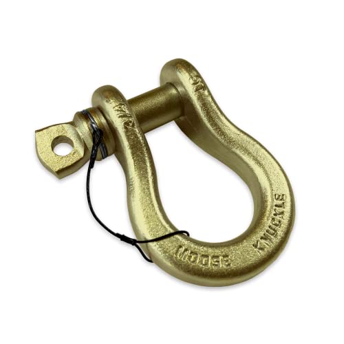 B'oh Spin Pin 3/4” Recovery Shackle | 10,000 lbs Capacity - High-Strength Carbon Steel with 7/8" Pin Recovery Gear Towing Accessories - Pin Style : Screw, Brass Balls - color: Brass Balls