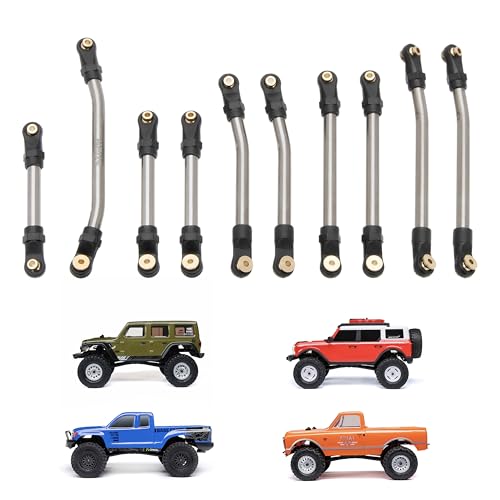 MEUS Racing SCX24 Links High Clearance Chassis Links & Steering Links Set for Axial SCX24 C10 Bronco Wrangler 1/24 RC Crawler, Titanium - color: Titanium