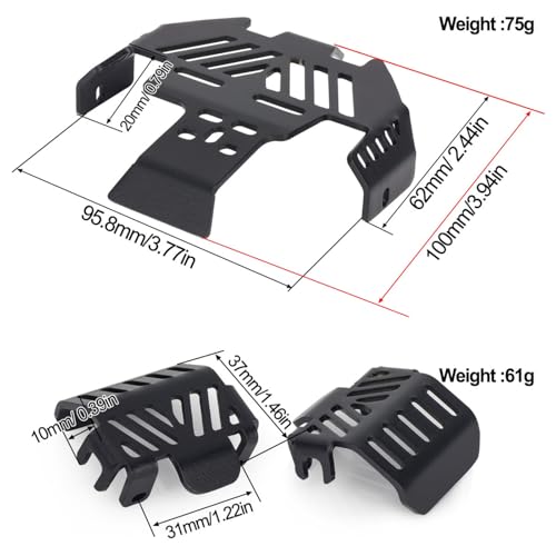 1/10 RC Chassis Armor Set for TRX-4 Car, Stainless Steel Skid Plate for TRAXXAS TRX4 Sport Body (Podwer Spray), Link Shock Axle Protector for Bronco K5 Blazer Defender 92076-4 82046-4