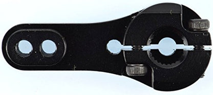 Apex RC Products 25T for Futaba Black Aluminum Dual Clamping Servo Horn - 2 Pack #8015