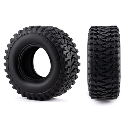 4Pcs MORFUM Rubber 2.6" Crawler Mud Terrain Tires Super Grip Super Soft Sticky Tires 136mm Tall 2.6in Crawler Tires Compatible with Axial RBX10 MJX H8H MK07 KM4 1/7 1/8 1/10 Crawler Car