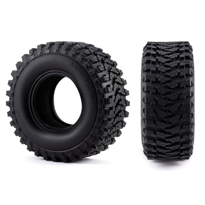 4Pcs MORFUM Rubber 2.6" Crawler Mud Terrain Tires Super Grip Super Soft Sticky Tires 136mm Tall 2.6in Crawler Tires Compatible with Axial RBX10 MJX H8H MK07 KM4 1/7 1/8 1/10 Crawler Car