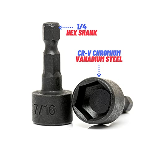 NEIKO 10068A Nut Driver Set, For Impact Drill and Driver, 20 Piece, 1/4” Hex Small Nut Driver Bit Set, Metric and Standard, 4-12 mm & 5/32”-1/2”, CR-V Steel, Nutsetter Driver Bits - size: Nut Driver Bit, style: SAE and Metric