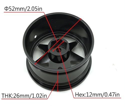 1/10 RC Drift Tires and Aluminum Wheels Rims Rally Racing Tyres 12mm Hex for 1:10 Scale On Road Touring Street Car Tamiya Traxxas HPI KYOSHO XV02 XV01 TT01 TT02 PTG2 A959 4pcs (Black) PP2501 - color: Black