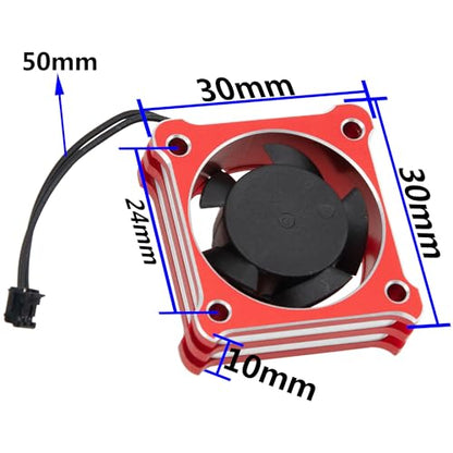 ShareGoo Alloy Brushless Motor ESC Cooling Fan Heatsink 28000RPM 5V-7.4V for Hbywing XeRun XD10 PRO ESC Series (Red)_ - color: Red