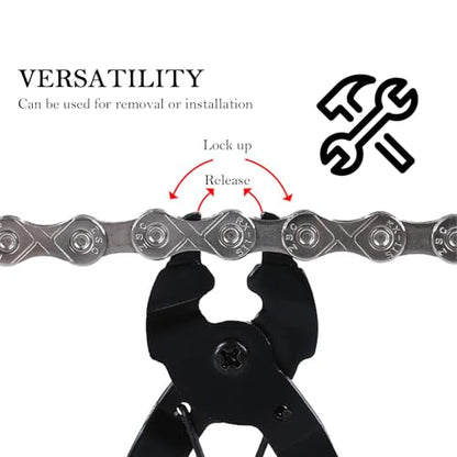 Bike Chain Tool,2-in-1 Two-Way Arc Snap Design Bicycle Chain Tool for Quick Dismantling & Installing,Multi-Function Master Link Pliers with Return Spring Fit for 6-12 Speed Chains