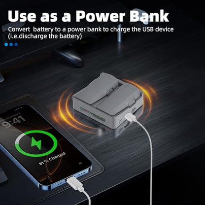 Battery Charger for DJI Neo 2 Drone Battery Charging Hub Two Way Channel Charger (Grey)