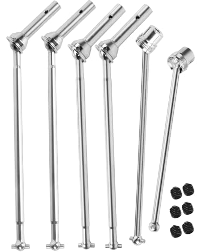 RC Drive Shafts Axles Upgrades Part for 1/8 Kraton 6S BLX,Steel #45 Front & Rear Driveshaft,Center CVD Dogbone,6pcs,Silver - color: Silver(6pcs)