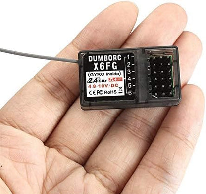 (4PCS) DUMBORC2.4G 6 Channel RC Car Receiver X6F X6FG Combo for RC Car Boat Used for DUMBORC X4 X6 X10 Transmitter (X6F*2 X6FG*2)