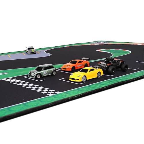 SPEEDY BEE Turbo Racing 1:76 RC Drift Car Race Track Mat: Portable Rubber 950x500mm Entry-Level Racing Track for Turbo Racing C64 C75 C73 C65 C72 Mini RC Drift Cars