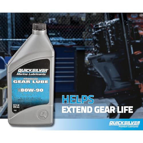 Quicksilver by Mercury Marine 80W-90 Premium Gear Lube, Marine Engine, 32 oz. - size: 32oz