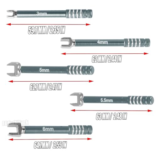 RC 3/4/5/5.5/6MM Turnbuckle Wrench Spanner for RC Crawler Car,Medium Carbon Steel Links Wrench,Multi-Function Turnbuckle Nut Ball Joint Remover RC Repair Tool,(5Pcs Titanium) - color: Titanium - (3/4/5/5.5/6mm Turnbuckle Wrench)