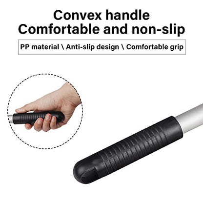 Moly Magnolia Windshield Cleaner Tool, 4 Pads, 19.29 Inch Reach, Gray | For sedans, SUVs, trucks, washable microfiber covers, 180° swivel head, aluminum shaft, PP grip, car interior accessories - color: Gray