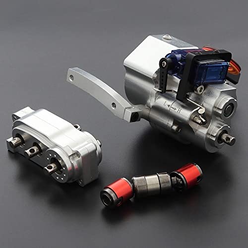 313mm Wheelbase Metal Chassis Frame with Prefixal 2 Speed Transmission Gearbox for 1/10 RC Crawler Car Axial SCX10