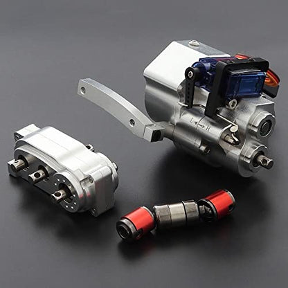 313mm Wheelbase Metal Chassis Frame with Prefixal 2 Speed Transmission Gearbox for 1/10 RC Crawler Car Axial SCX10