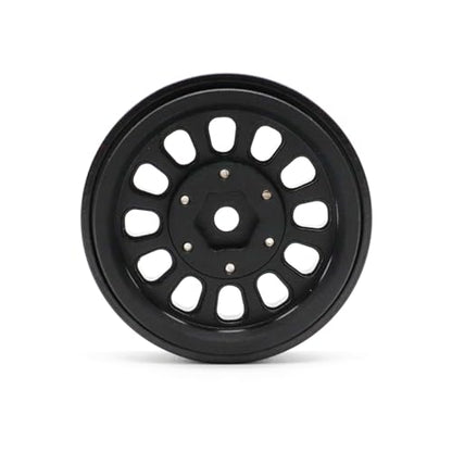 1.3” Brass Beadlock Wheels, -5.40mm Offset CNC 7 mm Hex Rims for 1/18 1/24 RC Crawler TRX4M, Axial SCX24 AX24, Redcat Ascent-18, FMS FCX24, 4 pcs, Matte Black - color: Matte-black