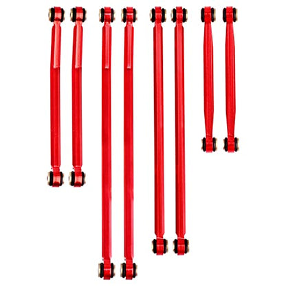 High Clearance Front Links Set for Axial SCX24 Gladiator AXI00005, 8PCS (Red) - color: Red