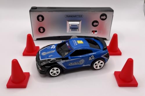 Mini RC 1:58 Scale Small Pocket Portable Micro Racing Car Can Miniature Coke Can Upgraded 2.4G Wireless Radio Remote Control for Multi-Users (Qty. 1 = 1 Can) (Blue) - color: Blue