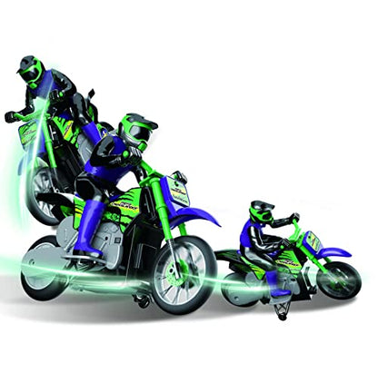 LEXiBOOK, Crosslander RC Motorcycle, RC18 | Up to 12km/h, Light effects, Stunts, Rechargeable - style: Crosslander RC Motorcycle