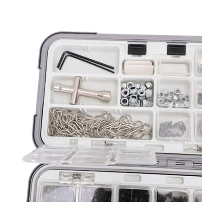 SUNGOOYUE M3 M4 Rc Screw Kit Universal Rc Screw Kit, Stainless Steel M3 M4 Screws Nuts for 1/8 1/10 /12/16 Scale Cars, 537Pcs Hardware Fasteners with Double Sided Organizer Box Grey
