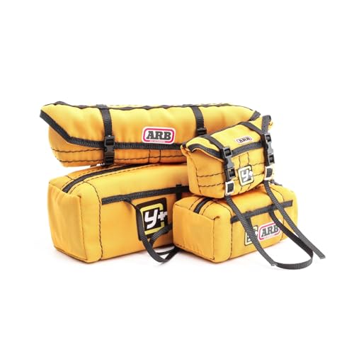 RC Off-Road Car Replica Kit Simulated Roof Travel Bag Scale Decorative Luggage Compatible with 1/10, 1/16, 1/18 Scale Models SCX10, TRX4, TRX4M, WPL Series (Yellow) - color: Yellow