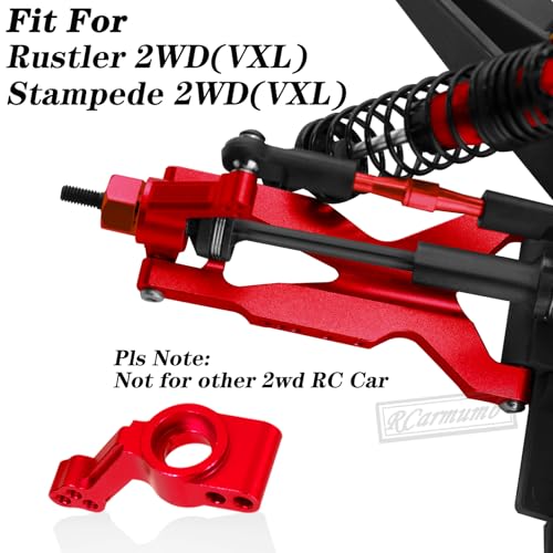 Upgrade Parts for Rustler/Stampede 2WD(VXL), Front/Rear Suspension A-Arms,Steering Blocks,Caster Blocks C-Hubs,Stub Axle Carriers,Shock Towers,Steering Bellcrank,RCarmumb Aluminum RC Hop-Up,Red - color: Red(1set)