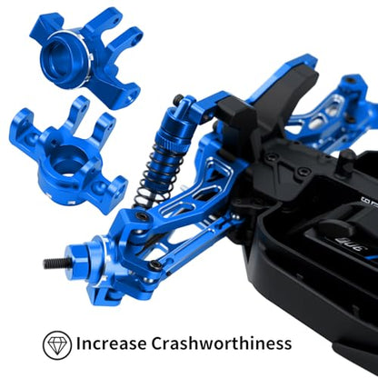 Aluminum Alloy Front Steering Block Knuckles,Rear C-Hubs Upgrade Parts for Arrma 1/14 Typhon Grom 1/18 Granite Grom (Blue) - color: Blue