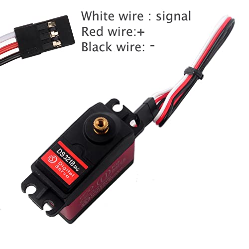 RDS3218 Digital Servo, 20KG Dual-Axis High Torque, Waterproof IP66, Full Metal Gear with U Bracket, 180° Adjustable, for RC Cars, Crawler, Robot, 1/8 1/10 Scale Buggy (2PCS 270 Degree Servo)