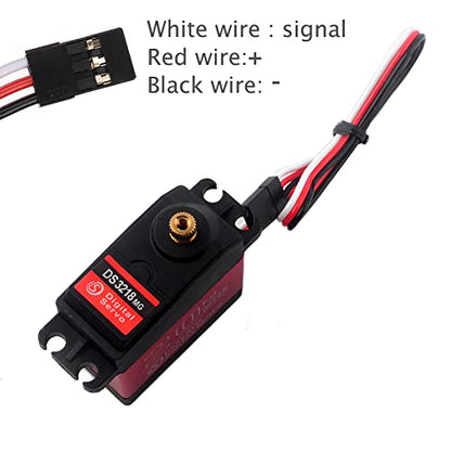 RDS3218 Digital Servo, 20KG Dual-Axis High Torque, Waterproof IP66, Full Metal Gear with U Bracket, 180° Adjustable, for RC Cars, Crawler, Robot, 1/8 1/10 Scale Buggy (2PCS 270 Degree Servo)