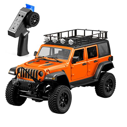 1/12 RC Rock Crawler MN-128, 4x4 4WD RC Jeep Truck, 2.4GHz Remote Control Off Road Car with LED Lights for Adults, Hobby Grade RTF Toy Vehicle Gifts（Orange） - color: Orange