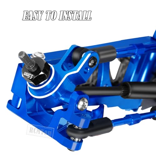 RC Upgrades Part for 1/10 Slash 4x4/Slash 4x4 VXL,Alloy Caster Block,Steering Blocks,Rear Stub Axle Carriers w/4pcs Wheel Hex & Bearings,Navy Blue - color: Navy Blue - Upgrades Part