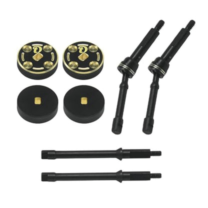 Hobby Details Aluminum Rear Axle Gear Box Skid Link Wheel Upgrade Set for 1/30 Axial SCX30 Jeep Wrangler RC Cars, Black and Gold (Hardening and CVD) - color: Hardening and Cvd